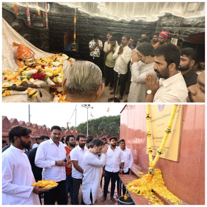 आमदार निलेश राणे यांची किल्ले सिंधुदुर्ग व किल्ले राजकोटला भेट : शिवरायांच्या चरणी नतमस्तक