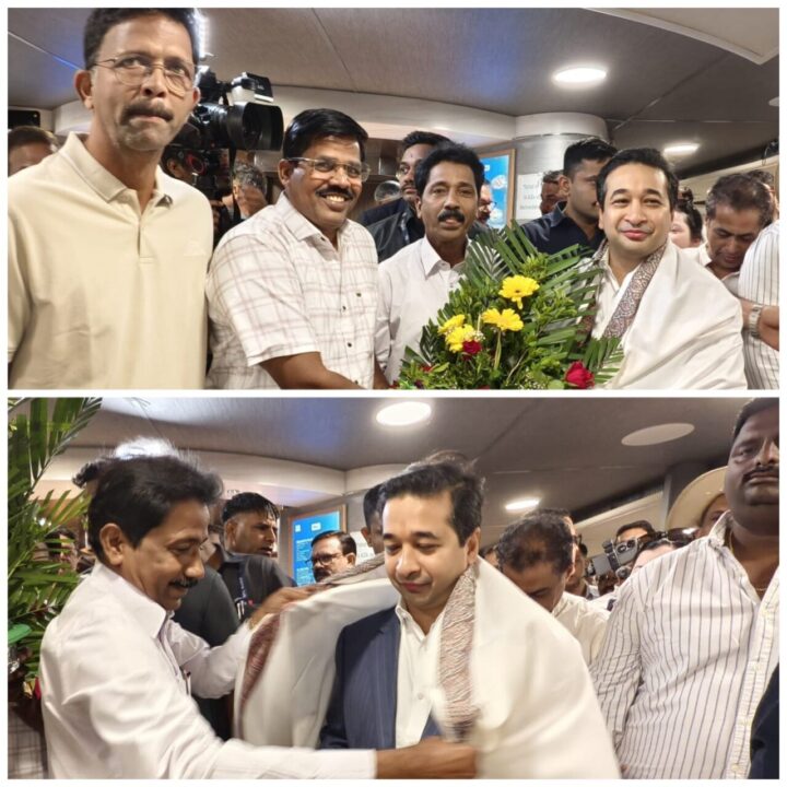 M2M Ferry | अशोक सावंत यांनी केला मंत्री नितेश राणेंचा सत्कार