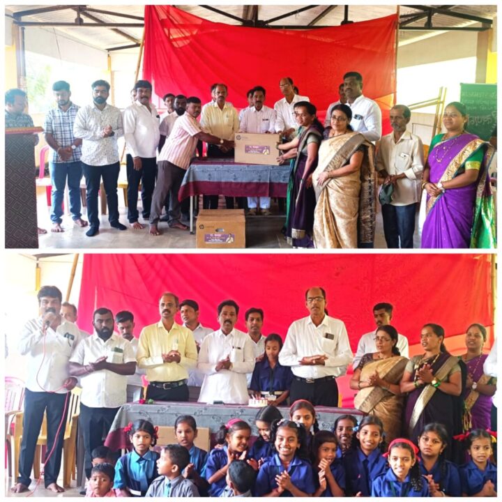 खा. नारायण राणेंच्या वाढदिवसानिमित्त किर्लोस गावातील दोन प्रशालाना संगणक भेट